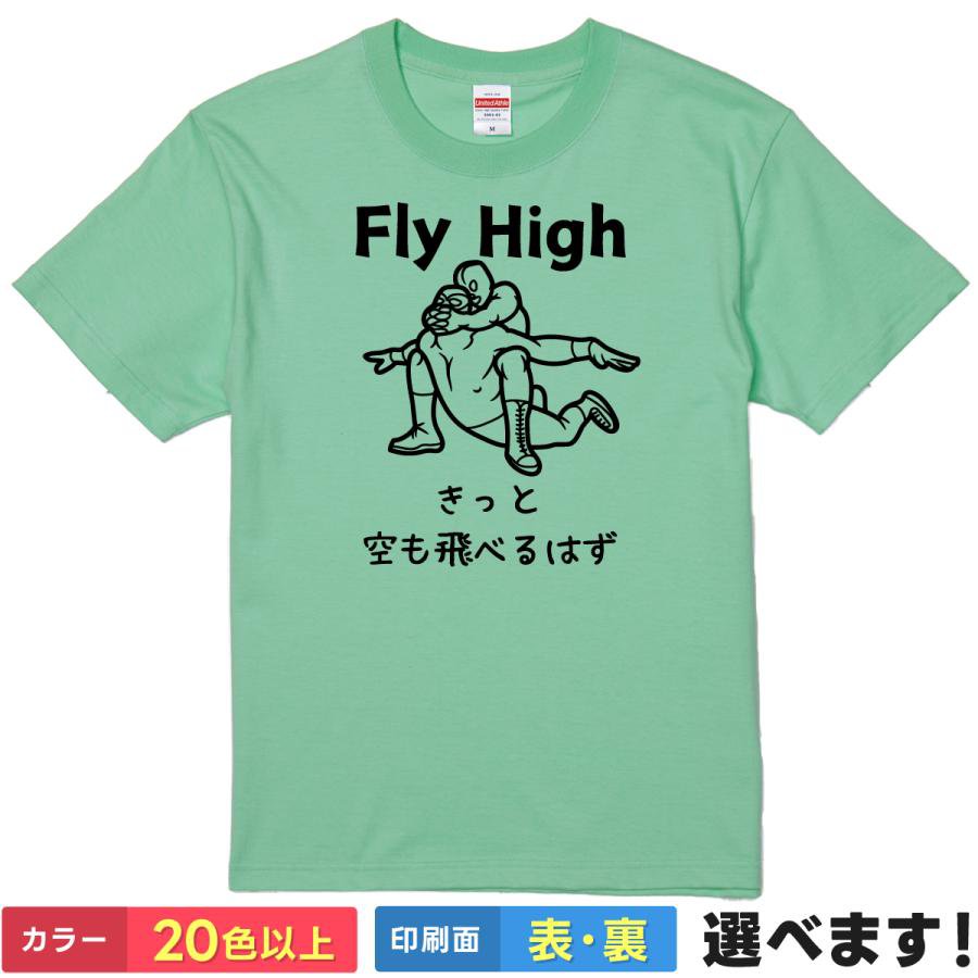 おもしろTシャツ きっと空も飛べるはず メンズ レディース プレゼント 無地 プロレス プロレス 名言