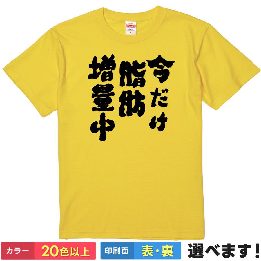 Rakuten - おもしろTシャツ 今だけ脂肪増量中 メンズ レディース プレゼント 無地 自虐 デブ ネタTシャツ 半袖Tシャツ ティーシャツ ギフト 誕生日 送別会 忘年会 父の日 母の日 景品 クリスマス