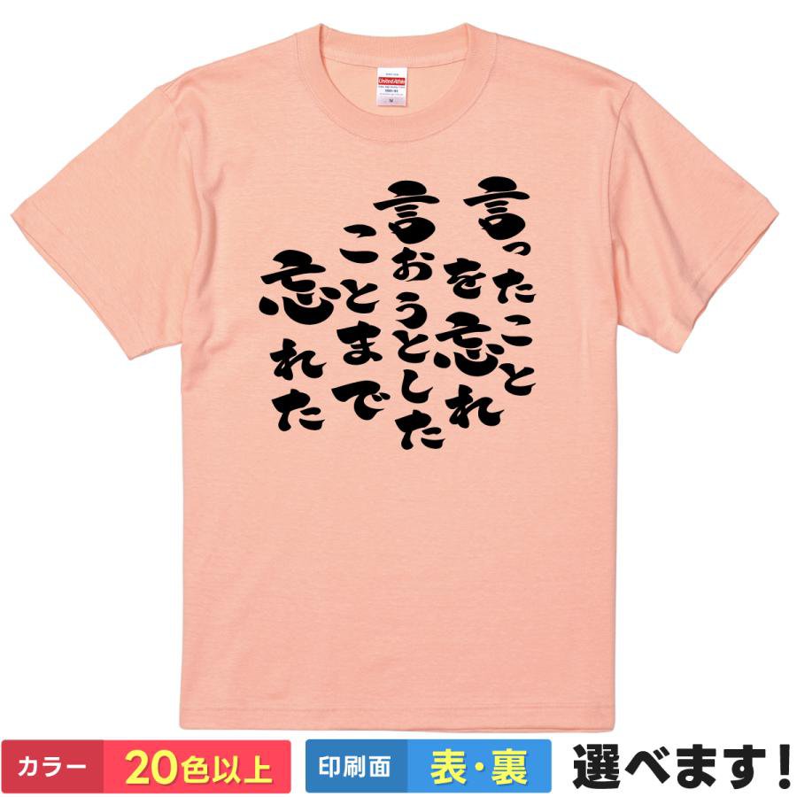 おもしろTシャツ 言ったことを忘れ言おうとしたことまで忘れた メンズ レディース 老化 自虐Tシャツ S M L XL XXL 送料無料 20色以上 選べるカラー ユニセックス 定番シルエット