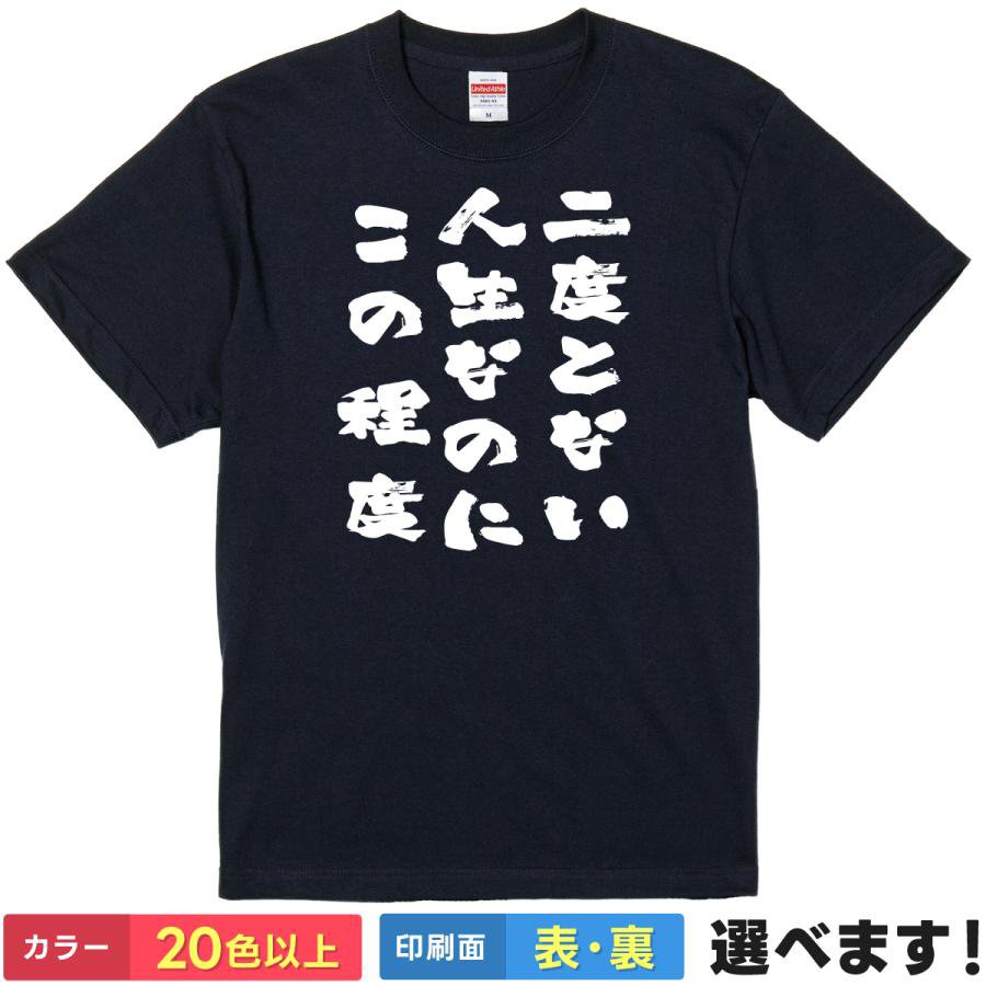 おもしろTシャツ 二度とない人生なのにこの程度 メンズ レディース プレゼント自虐 Tシャツ S M L XL XXL 送料無料 20色以上 選べるカラー 定番シルエット