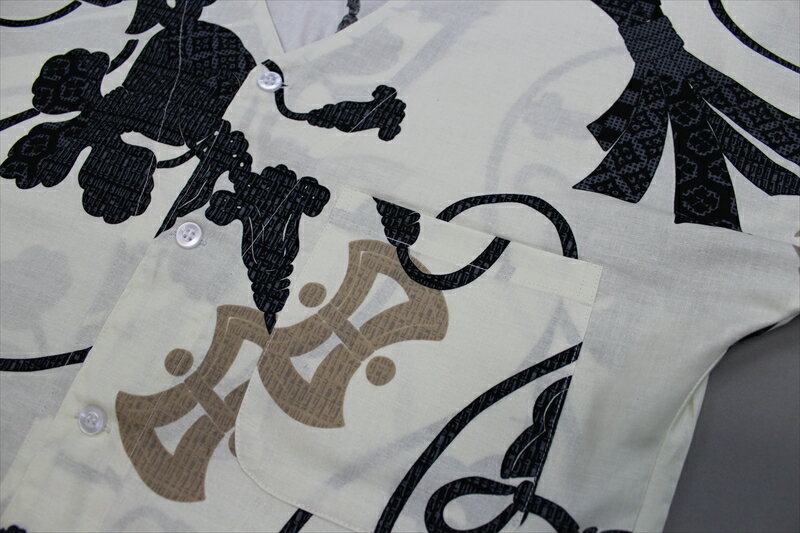 鯉口シャツ 大人用【宝尽くし 生成り】［祝 こいくち シャツ 納得楽天価格 通販 祭り お祭り用品 祭り衣装 衣装 作業着 ユニフォーム 居酒屋 飲食店 男性 女性］