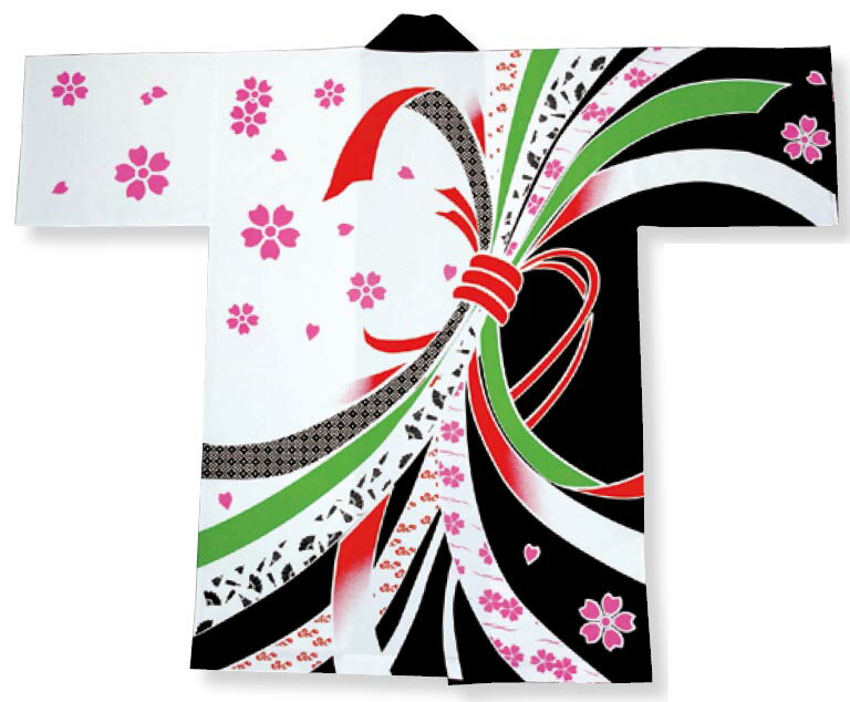 大人用 長法被(顔料染加工) 熨斗(のし) 白・黒 [納得楽天価格 通販 オリジナル ハッピ 半纏 半天 はん..