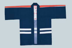 大人用 法被 (紺赤) 防災 [納得楽天価格 通販 オリジナル ハッピ 半纏 半天 はんてん 祭り 祭り衣装 お祭り用品 イベント 文化祭 学園祭]