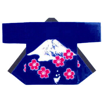 大人法被富士山に桜 青 