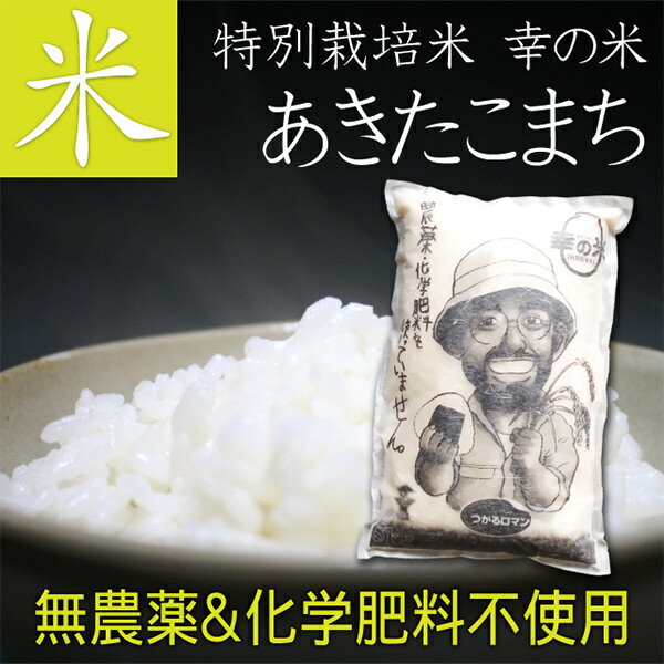 特別栽培米(完全無農薬&化学肥料不使用) お米 あきたこまち 2kg　毎日食べるから...