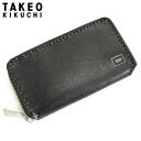 TAKEO KIKUCHIタケオキクチ牛革 カードケースラウンドファスナー仕様ブラックご注文頂いた即日発送翌日お届け(4)
