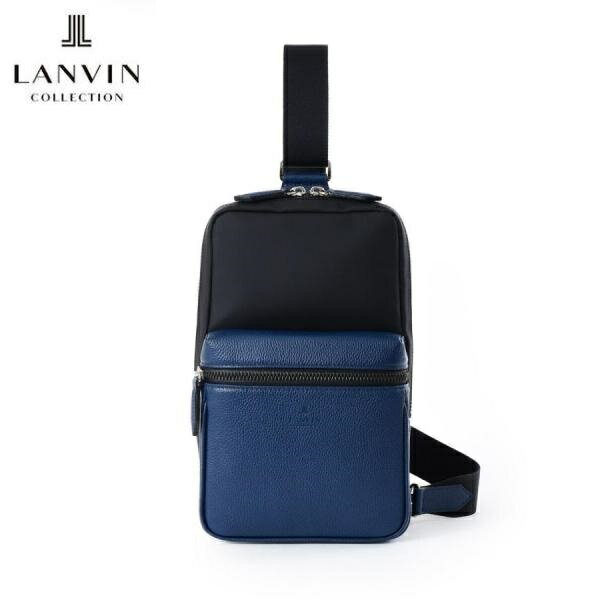 LANVIN COLLECTIONランバンコレクション日本製 定価2,7万ショルダーバッグブルーご注文頂いた即日発送翌日お届け