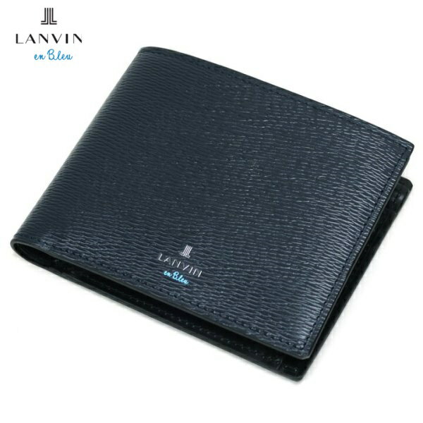 LANVIN en Bleuランバンオンブルー牛革 2つ折り財布BOX型小銭入れネイビーご注文頂いた即日発送翌日お届け