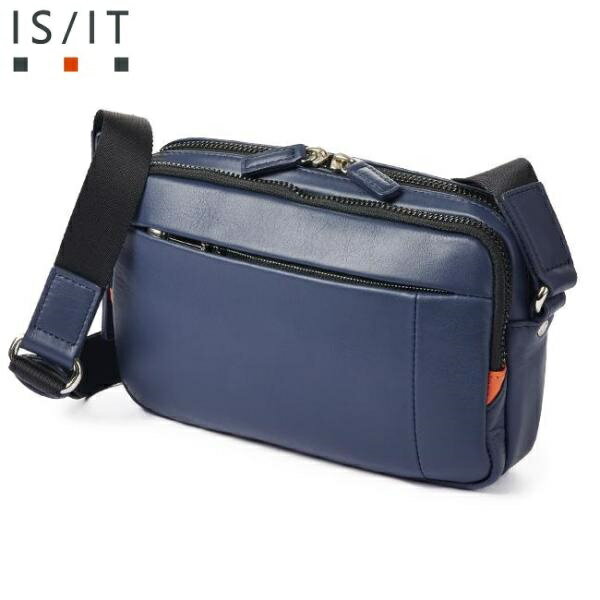 IS/IT ISIT イズイット定価2,2万牛革 ショルダーバッグ撥水加工ネイビーご注文頂いた即日発送翌日お届け