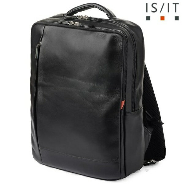 IS/IT ISIT イズイット定価3,8万牛革 ビジネスリュック多収納デザイン軽量 撥水ブラックご注文頂いた即日発送翌日お届け