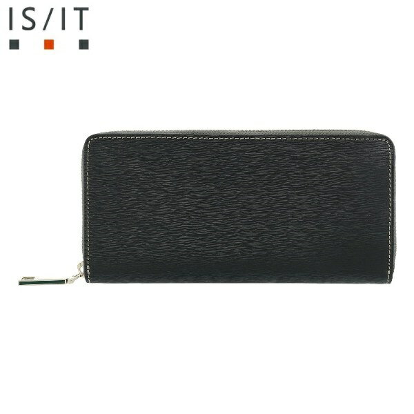 IS/IT ISIT イズイット定価1,5万 牛革 長財布ラウンドファスナーブラックご注文頂いた即日発送翌日お届け