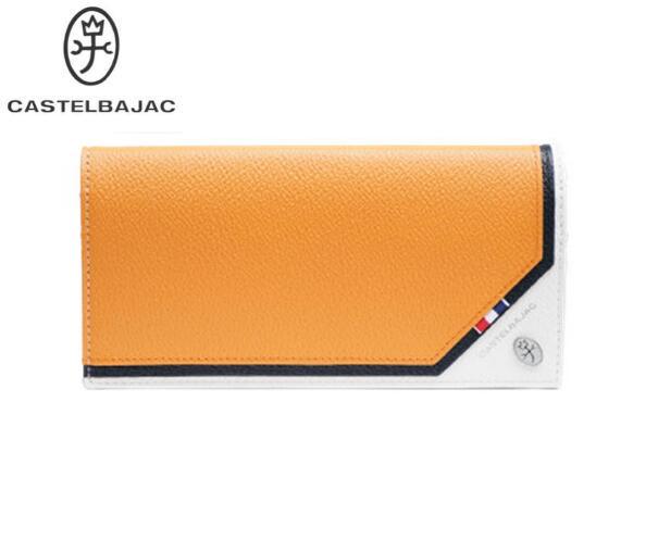 CASTELBAJACカステルバジャック牛革 長財布多収納デザインオレンジご注文頂いた即日発送翌日お届け