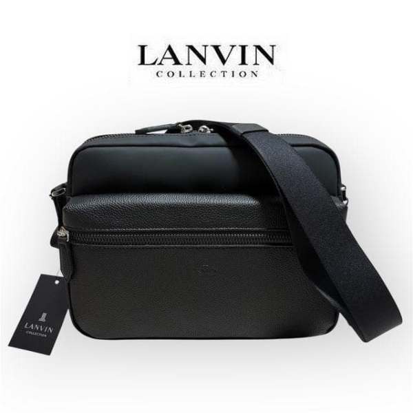 LANVIN COLLECTIONランバンコレクション日本製 定価2,9万多収納 ショルダーバッグブラックご注文頂いた即日発送翌日お届け