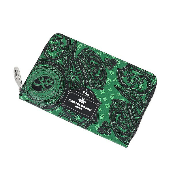 CASTELBAJACカステルバジャック牛革 ミドルウォレットセミ長財布グリーンご注文頂いた即日発送翌日お届け