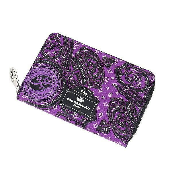 CASTELBAJACカステルバジャック牛革 ミドルウォレットセミ長財布パープルご注文頂いた即日発送翌日お届け