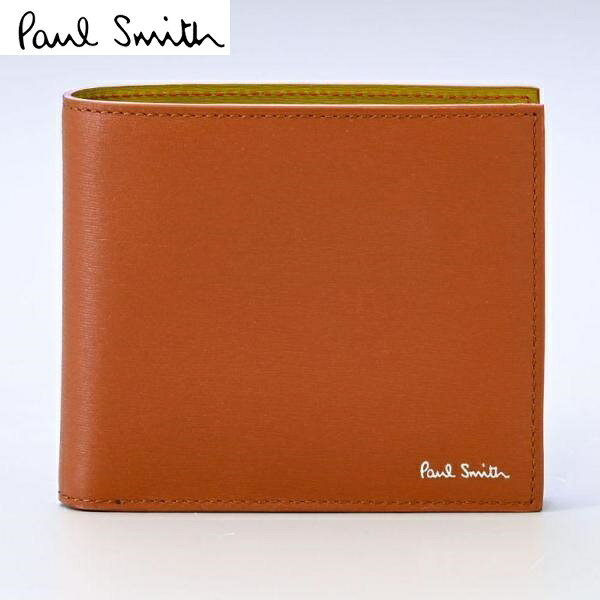 イタリア製 定価2,7万ポールスミス Paul smith牛革 2つ折り財布人気デザインバイカラーご注文頂いた即日発送翌日お届け