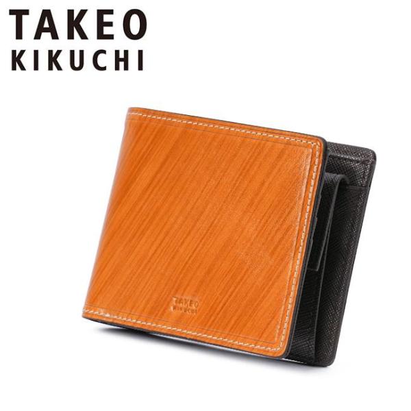 Rakuten - TAKEO KIKUCHIタケオキクチ牛革 2つ折り財布多収納デザインキャメルご注文頂いた即日発送翌日お届け