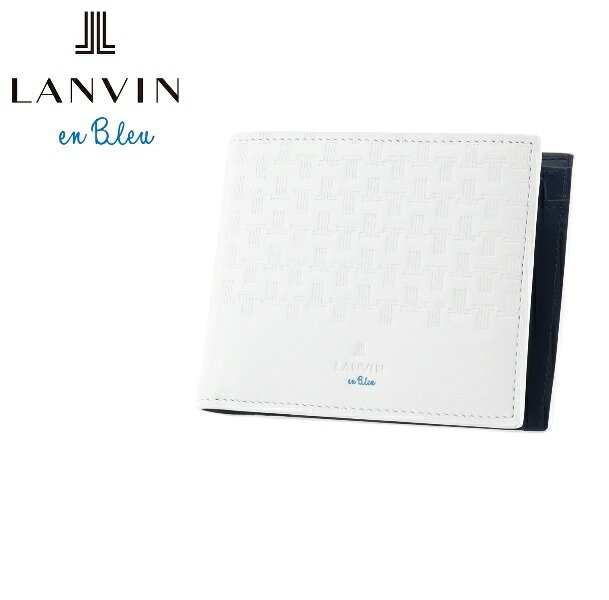 LANVIN en Bleuランバンオンブルー牛革 2つ折り財布多収納デザインホワイトご注文頂いた即日発送翌日お届け