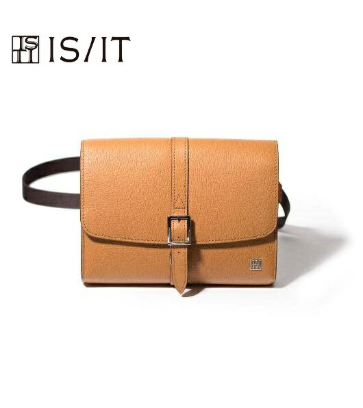 IS/IT ISIT イズイット定価2,2万 ユニセックスショルダーバッグレザー仕様 キャメルご注文頂いた即日発送翌日お届け【あす楽対応】