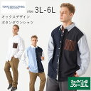 大きいサイズ メンズ オックスシャツ ボタンダウン 胸ポケット 長袖シャツ デザインシャツ カジュアル きれいめ 旅行 お出かけ 普段着 TSC ホワイト ブラック ブルー ネイビー 3L 4L 5L 6L大きいサイズの店 フォーエル