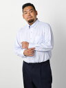 大きいサイズ メンズ 長袖 ワイシャツ アイシャツ i-shirt P100 無地調 ボタンダウン WEB限定 サックス 通年 3L 4L 5L 6L 7L 8L 送料無料 大きいサイズのお店 フォーエル【ビジネス】