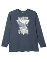 大きいサイズ メンズ カジュアルインナー カット長袖クルーネック プリントロングTシャツ(ミリタリーイーグル) ネービー 6L 3L 4L 5L ポリエステル 綿 大きいサイズ のお店 フォーエルプチプラ長袖 Tシャツ プリントTシャツ ロンT(4)