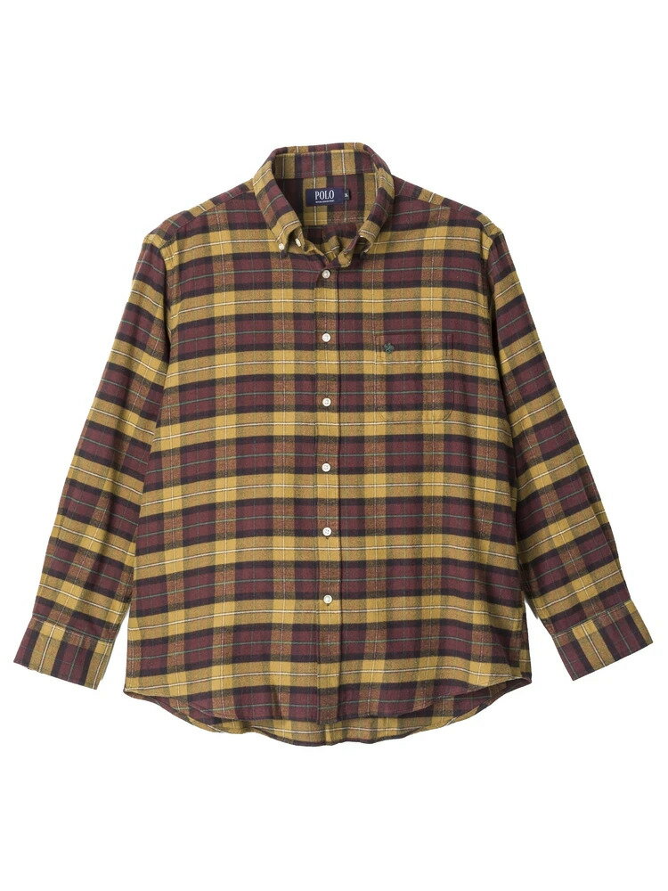 メンズカジュアルインナー シャツ長袖 ボタンダウン. ポロ POLO B.C.S ツイル起毛タータンチェック レ..