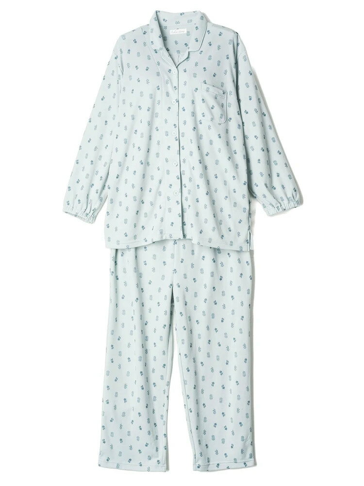 レディースニット・カットソー その他 CoCo Chino ダンボール花柄長袖パジャマ L.グリーン 3L 4L 5L 6L..