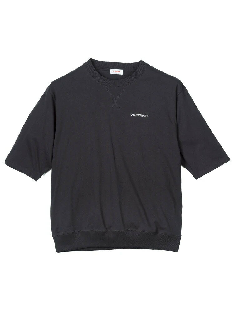 大きいサイズ メンズカジュアルインナー カット半袖クルーネック CV 5分袖スウェットT ブラック 3L 4L ..