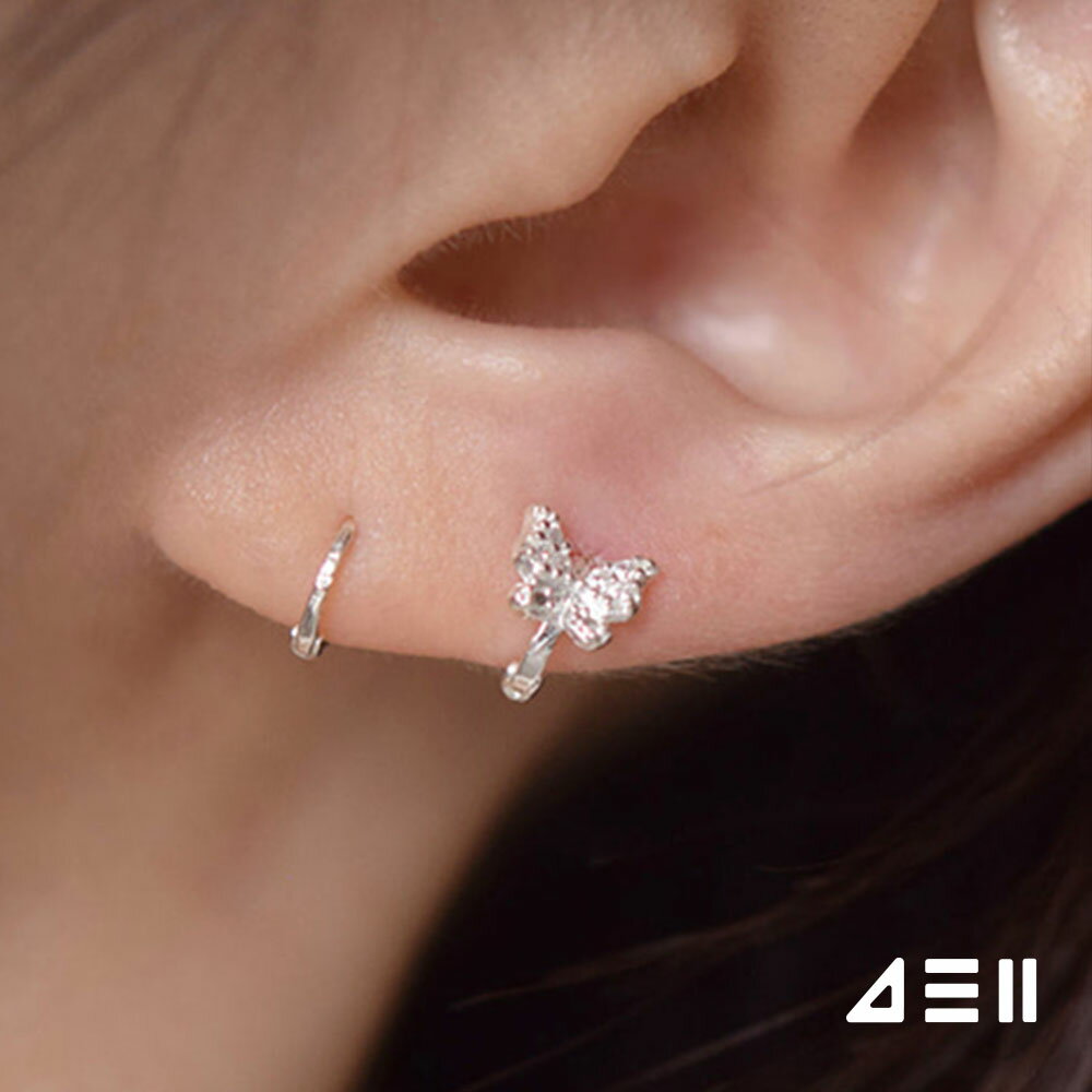 [925 Silver]ナビキュービックリングピアス