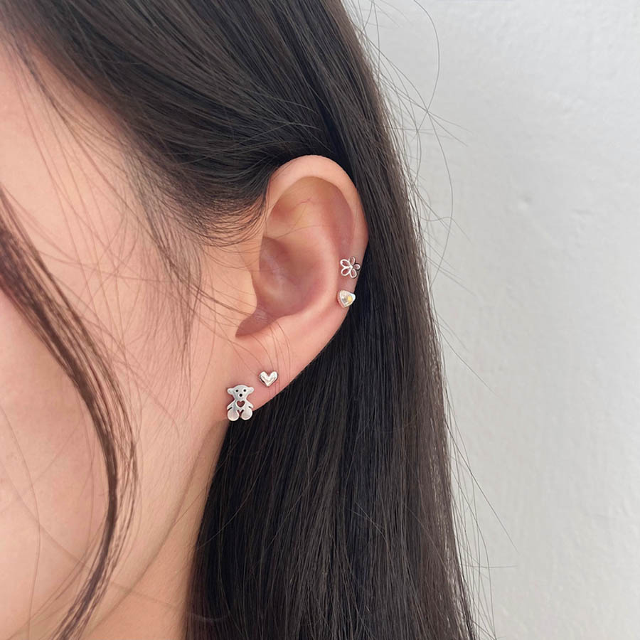 プチハート ボディピアス キャッチ ピアッシング 軟骨ピアス 16G サージカル 女性 ...