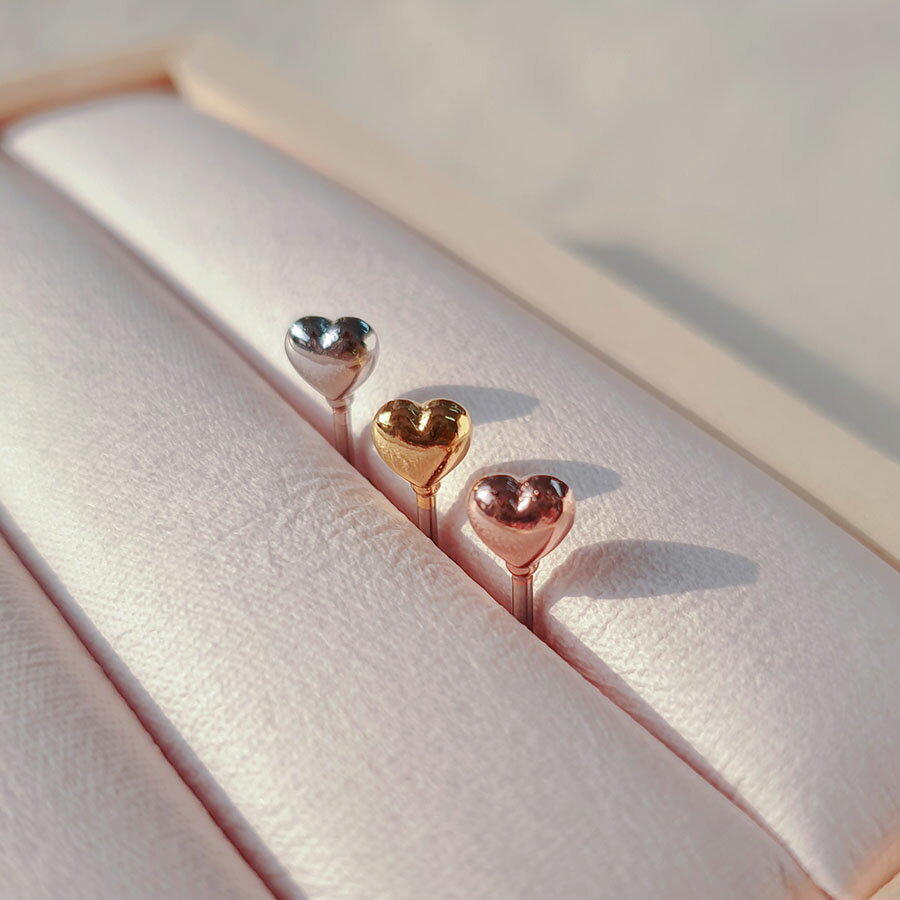 バルーンハート ボディピアス キャッチ ピアッシング 軟骨ピアス 16G サージカル 女性 誕生日プレゼント 女友達 ギフト 金属アレルギー 対応