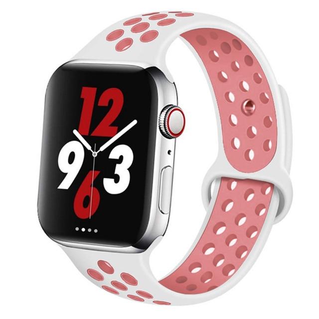 Apple Watch 穴 スポーツバンド(white light pink)