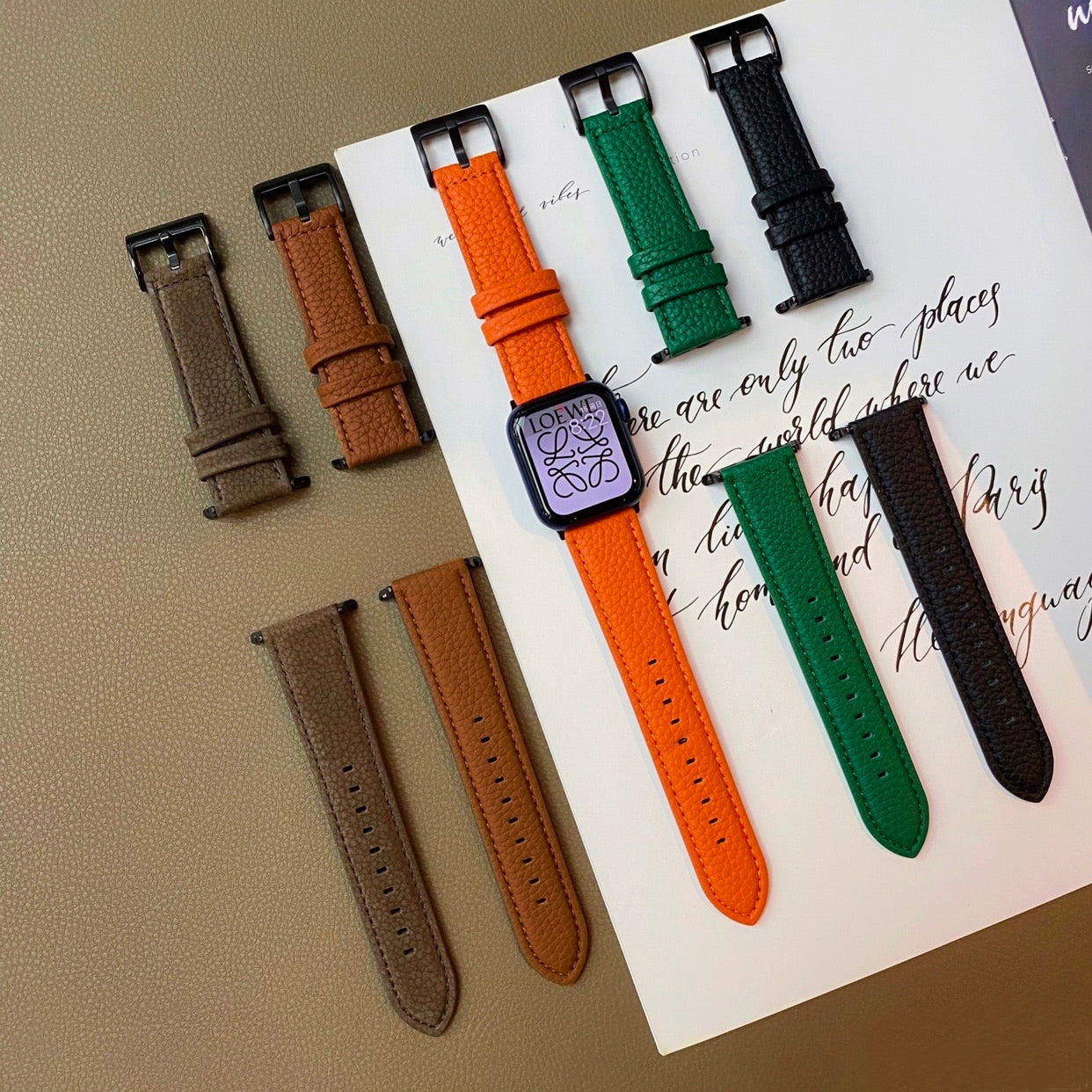 【5色】ライチグレイン 本革 バンド