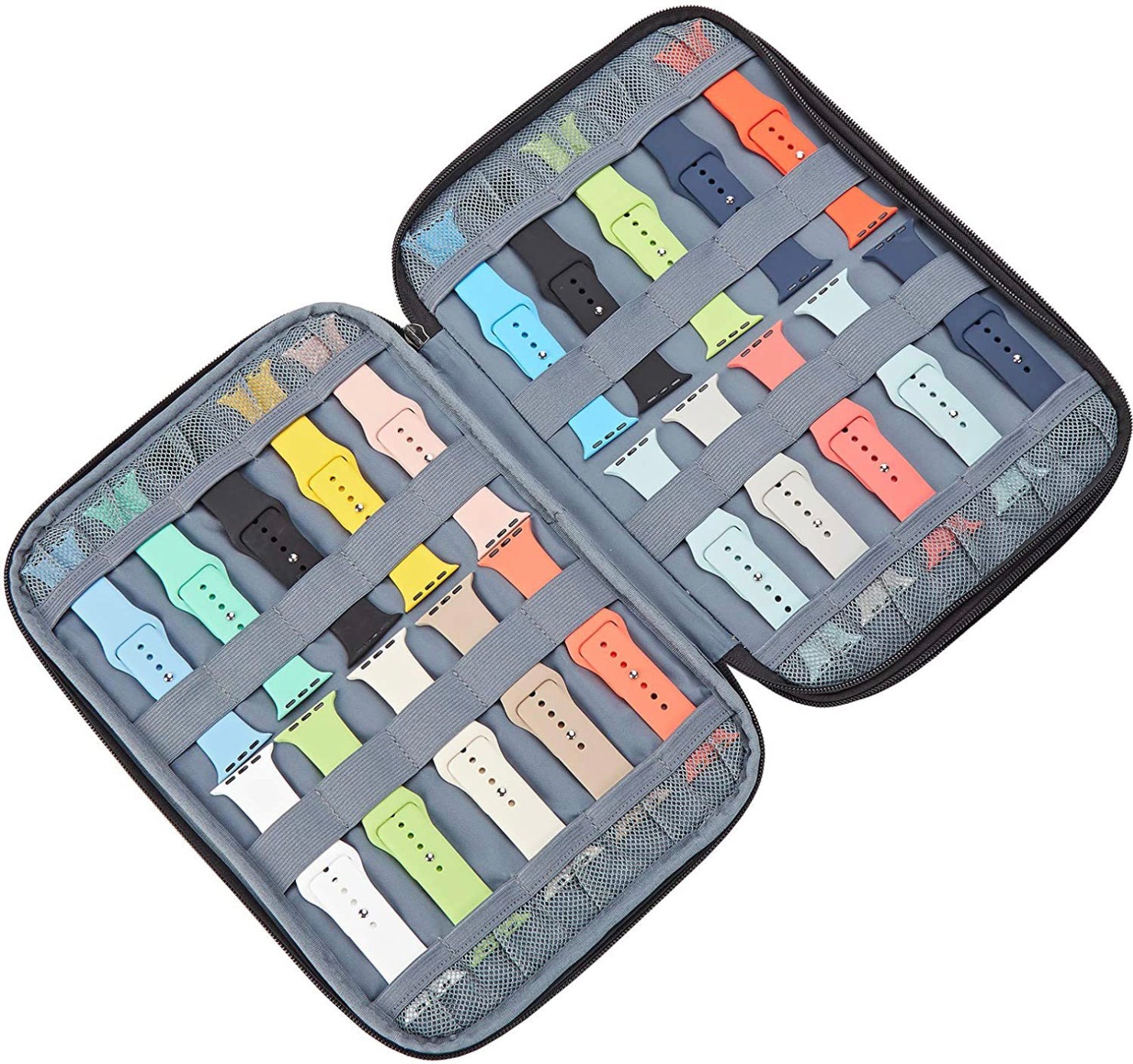 2層式 大量 applewatch バンド 専用 保管バッグ、トラベルポーチ