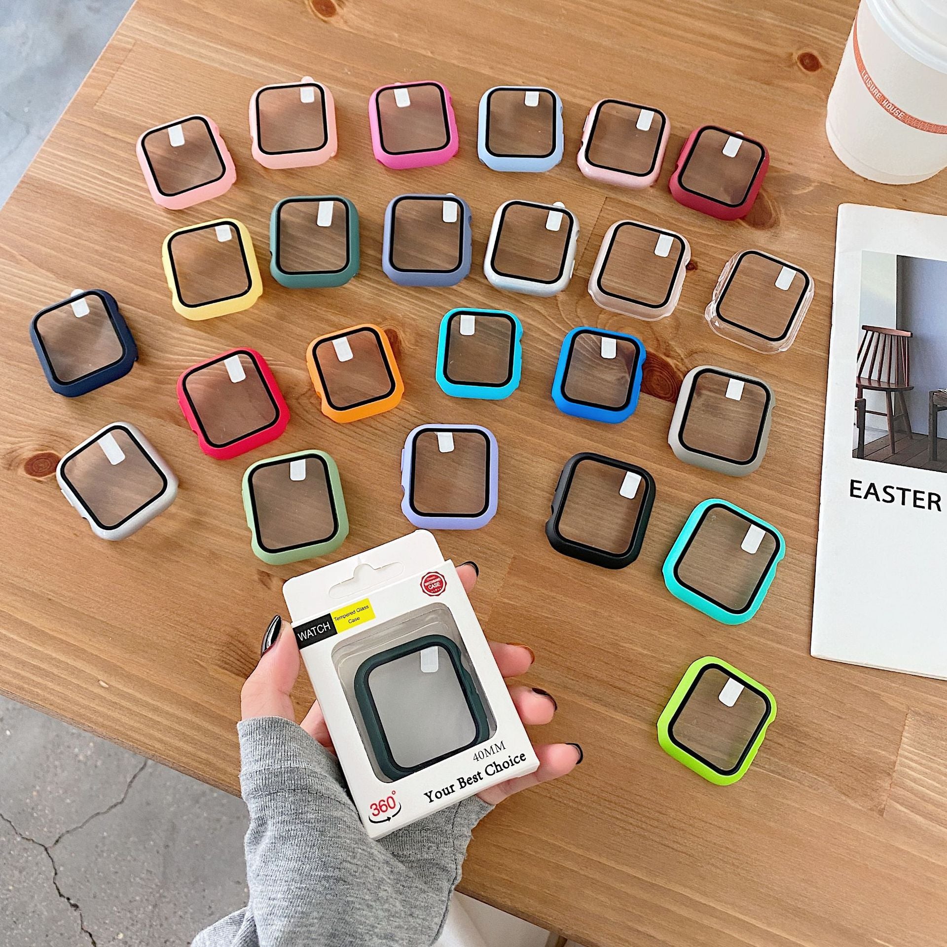 手錶錶帶 - ★人気★【前面ガラスあり】【12色】カラーハードケース