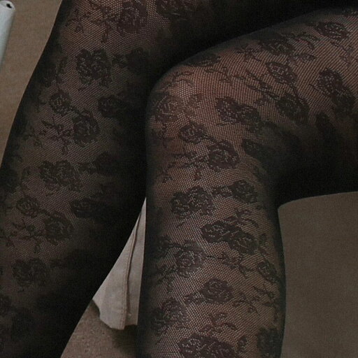 Vintage rose tights (2colors) タイツ/ストッキング Cream Black Vintage rose tights (2colors) タイツ/ストッキング Cream Black