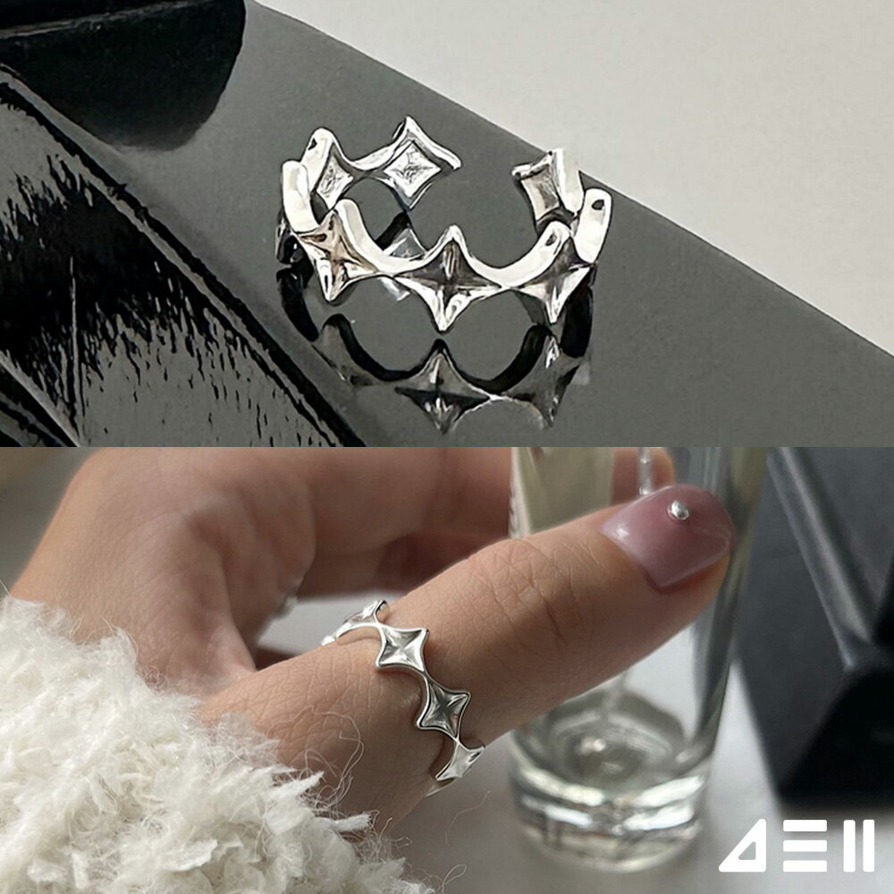 Pyrope - [925 Silver]ビッグ フラッシュ ライン オープン リング シルバーリング 女性 誕生日プレゼント 女友達 ギフト 金属アレルギー 対応