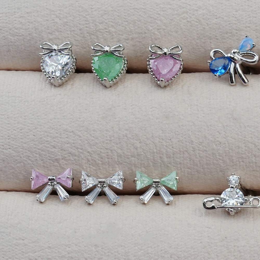 [サージカル]ハートリボン 惑星 キュービック (5Type) 16G/14G ボディピアス キャッチ ピアッシング 軟骨ピアス 16G サージカル 女性 誕生日プレゼント 女友達 ギフト 金属アレルギー 対応