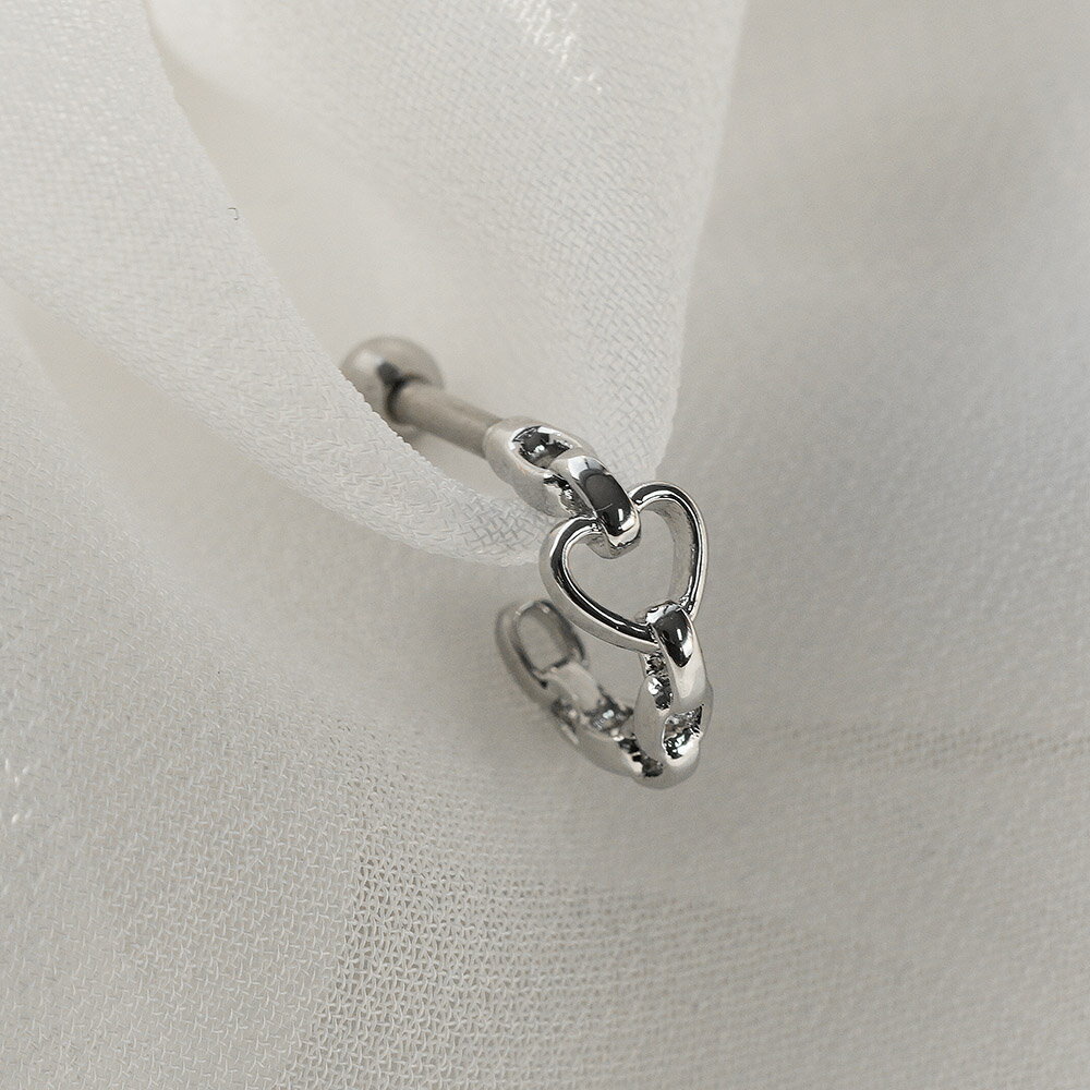 [サージカル]ハート&真珠 ハーフ リング (2Type) 16G/14G ボディピアス キャッチ ピアッシング 軟骨ピアス 16G サージカル 女性 誕生日プレゼント 女友達 ギフト 金属アレルギー 対応