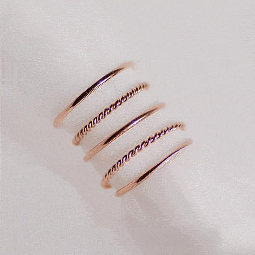 [サージカルスチール]シンプルレイヤードリング[5個セット]