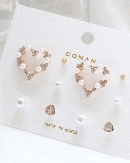 Rakuten - Wedding Pearl Heart ピアス SET