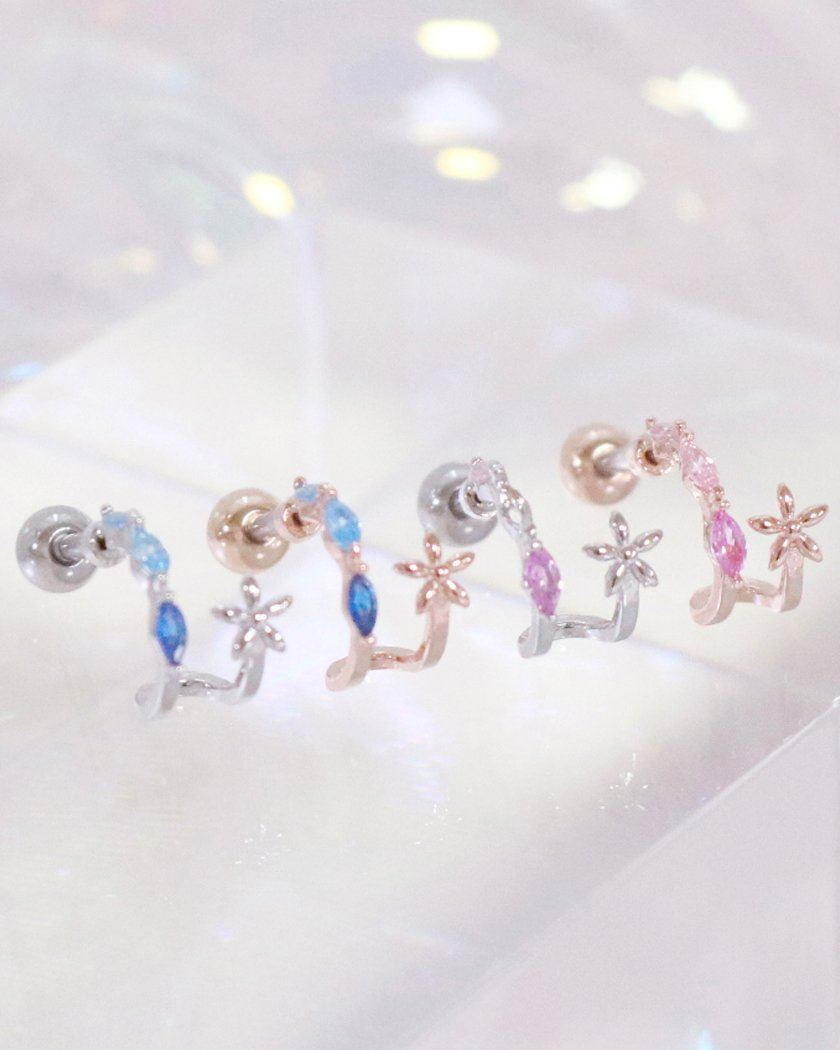 Half Flower (ピアス/ボディピアス キャッチ ボディピアス キャッチ ピアッシング 軟骨ピアス 16G 軟骨ピアス)(4.0)