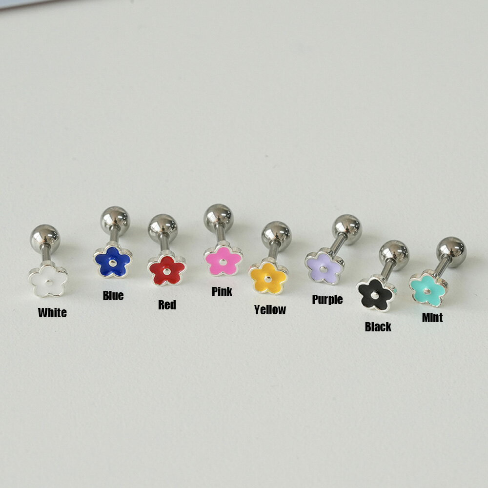 [サージカル]カラー エポック 花 はなまる ピアッシング ボディピアス キャッチ ピアッシング 軟骨ピアス 16G サージカル 女性 誕生日プレゼント 女友達 ギフト 金属アレルギー 対応