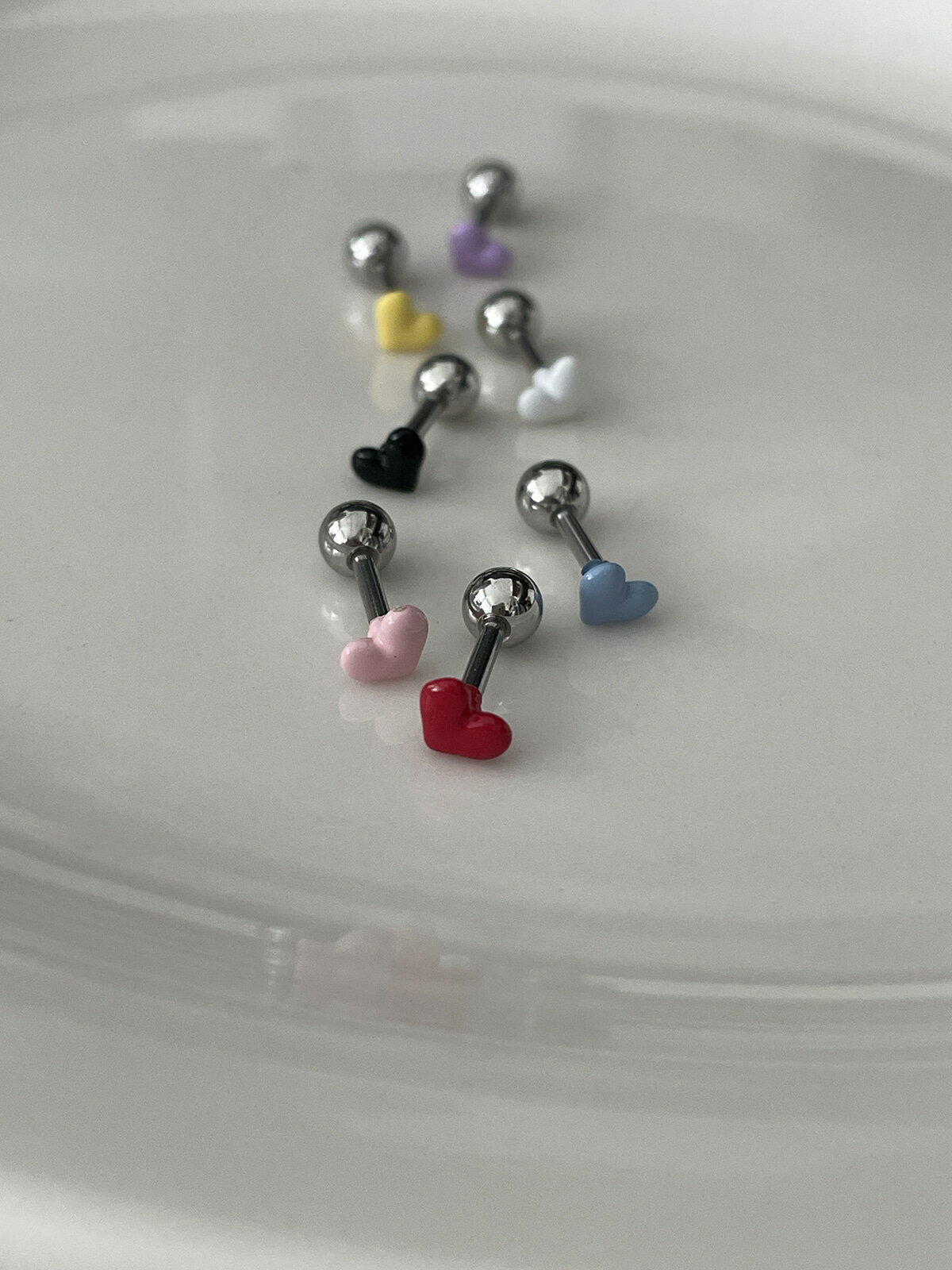 [サージカル]スイートハート (7Color) 16G ボディピアス キャッチ サージカル 女性 誕生日プレゼント 女友達 ギフト 金属アレルギー 対応