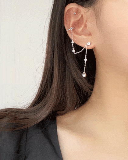 Rakuten - Rain Two Ring ピアス・イヤーカフ