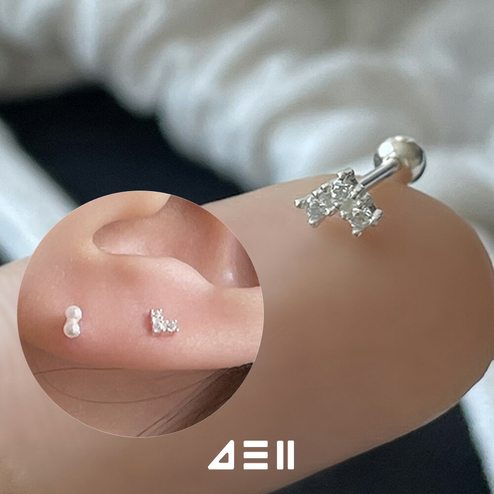 [925 Silver]チェックキュービックピアス 20G 女性 誕生日プレゼント 女友達 ギフト 金属アレルギー 対応