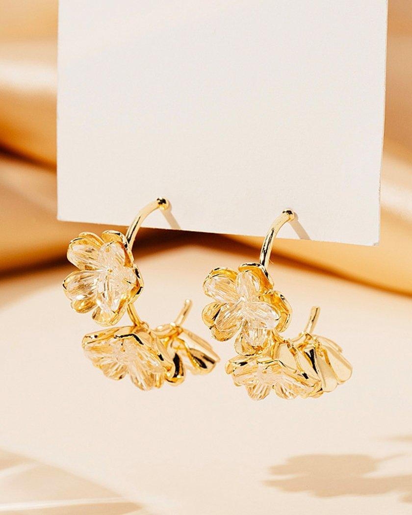 [925 シルバー針] Pure Flower ピアス シルバーピアス