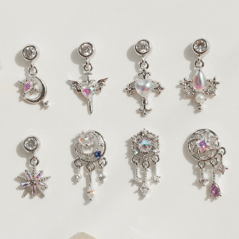 [サージカル] 魔法少女風 ドリームキャッチャー ピアス コレクション (8Type) 16G 軟骨ピアス キラキラストーン付き