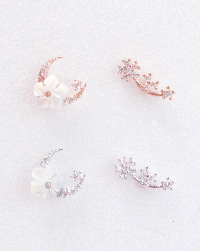 Rakuten - White Moon (ピアス/ボディピアス キャッチ ボディピアス キャッチ ピアッシング 軟骨ピアス 16G 軟骨ピアス)